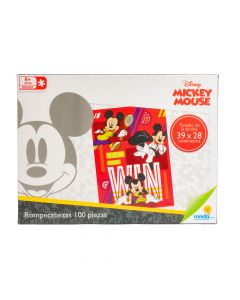 Rompecabezas Mickey Mouse 39x28cm 100pzas +6a