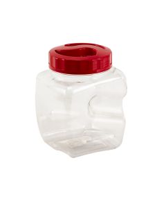 Contenedor cuadrado clear 2l rojo guateplast
