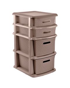 Gavetero 4 niveles ratan beige