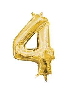 Globo metal #4 dorado 34pulg