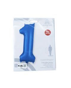 GLOBO METAL #1 AZUL 36PULG