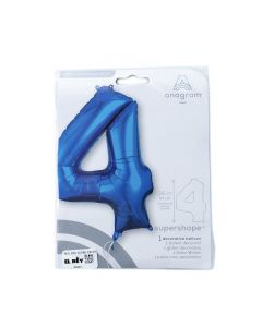 GLOBO METAL #4 AZUL 36PULG