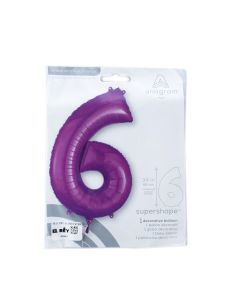 GLOBO METAL #6 FUCSIA 36PULG