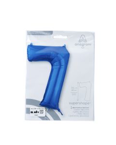 GLOBO METAL #7 AZUL 36PULG