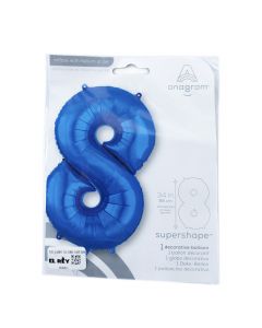 GLOBO METAL #8 AZUL 36PULG