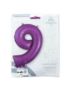 GLOBO METAL #9 FUCSIA 36PULG