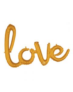 Globo frase love 14x14x20cm metal dorado