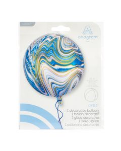 Globo met orbz marblez celeste 38cm