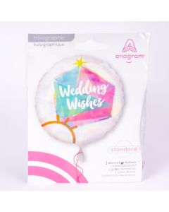 Globo metálico wedding wishes anillo 18pulg