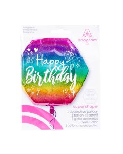 Globo happy birhtday colores pasteles 36pulg