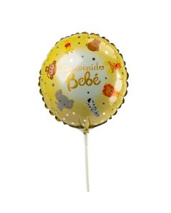 Globo metal bienvenido animal bebe 9pulg