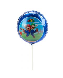 Globo Mario Bros azul #9 metálico