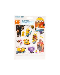 Calcomanía emergente Minion 2 hojas 3d surtido