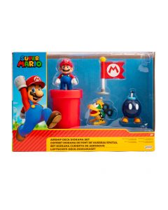 Figura plástica super Mario set diorama cubierta aeronave 5pzas +3a