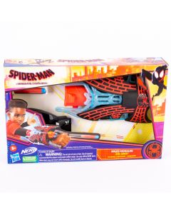 Lanzador Nerf Spiderman tri-shot miles morales con accesorios +5a