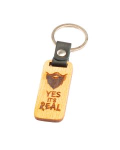 Llavero madera yes its real barba 3x5cm 