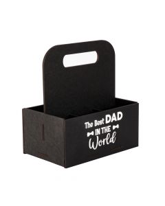 Caja madera para cerveza estampado best dad in the world negro