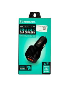 Cargador para auto dual 32w negro