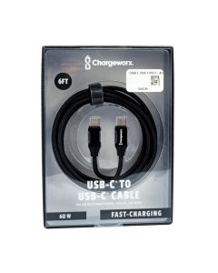 Cable USB tipo c carga rapida 60w 6ft negro