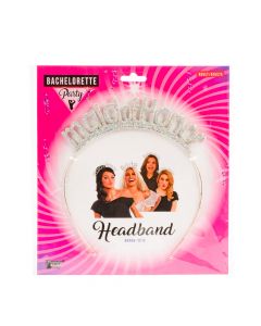 Diadema maid of honor con escarcha plateado