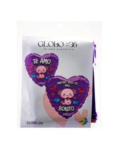 Globo metálico diseño ajolotito