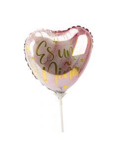 Globo metálico es una niña acuarela 9pulg