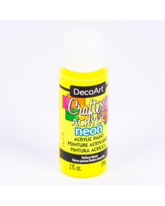 Pintura Crafter Decoart amarillo neón 2oz