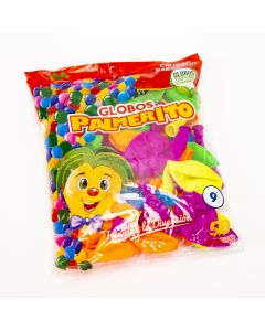 Globo látex Palmerito calidad helio #9 50und neón surtido