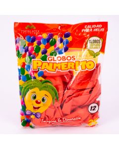 Globo látex Palmerito calidad helio #12 25und coral