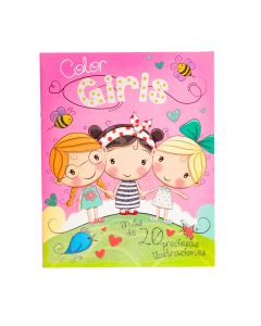 Libro para colorear color girls/kids detalle escarchado 24pag surtido