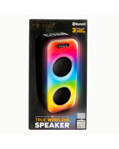 Parlante inalámbrico bluetooth con luz multicolor negro