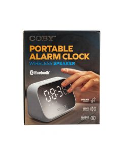 Reloj con alarma portátil y bluetooth recargable blanco