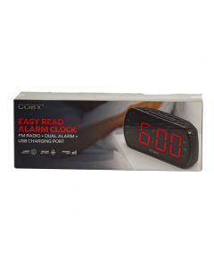 Reloj con alarma portátil y bluetooth recargable negro