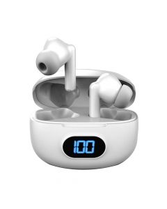 Audífono inalámbrico con case para carga 10hrs blanco