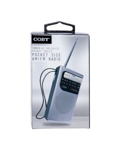 Radio portátil con audífonos plateado