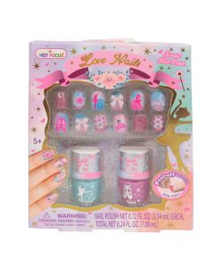 Uña y esmalte con estampado bailarina escarchado 14pzas 