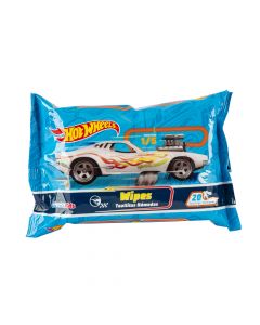 Toallas húmedas estampado Hotwheels 20und celeste