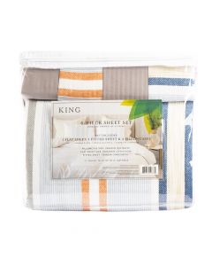 Sabana con funda para almohada estampado 6pzas King surtido