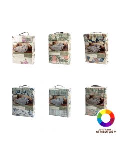 Cubrecama queen estampado