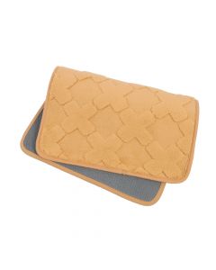 Alfombra afelpada con relieve beige