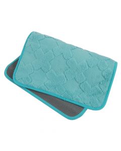 Alfombra afelpada con relieve  turquesa
