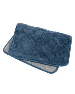 Alfombra afelpada con relieve azul oscuro