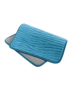 Alfombra afelpada con relieve azul