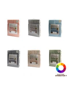 Cubrecama queen con costuras