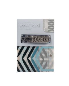 Cortina para baño estampado hexagonal 13pzas
