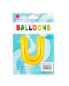 Globo metal letra U 40pulg dor