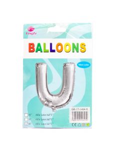 Globo metal letra U 40pulg plateado