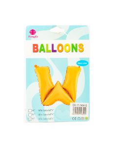 Globo metal letra W 40pulg dorado