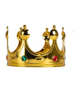 Corona plástica rey para fiesta dorada