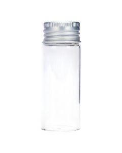 Recipiente vidrio 7cm transparente y plateado